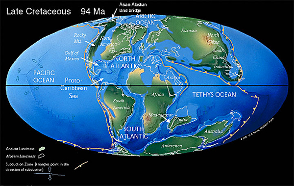 Late Cretaceous Map